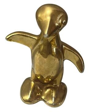 Vintage Homer Laughlin Harlequin Gold Maverick Penguin 3" Figurine Art Deco